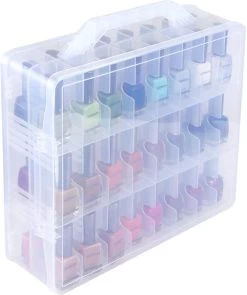 Nagellak Organizer - Koffer Met Vakverdeling - Ruimte Voor 48 Verschillende Nagellakpotjes - 35 X 30 Cm - Kunststof - Naaigarenopbergkoffer -Cosmeticawinkel 1004x1200 3