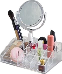 Oxid7® Organizer Voor Cosmetica Acryl - 25,5x22,5x15 Cm - 16 Vakken En Spiegel Met 3x Vergroting 8 Oxid7® Organizer Voor Cosmetica Acryl - 25,5x22,5x15 Cm - 16 Vakken En Spiegel Met 3x Vergroting -Cosmeticawinkel 1005x1200 2
