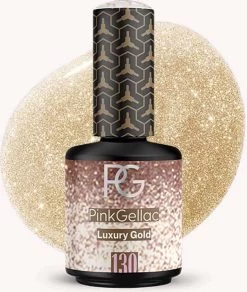 Pink Gellac - Luxury Gold - Gellak - Vegan - Goud - Glitter Finish - 15 Ml