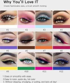 HANDAIYAN® | Liquid Eyeliner | Set Van 12 Kleuren | Gekleurde Eyeliner Set | Make Up | Waterproof | Langhoudend -Cosmeticawinkel 1021x1200 2