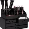 Relaxdays Make-up Organizer - Tweedelig - Cosmetica Opbergdoos + Lippenstift Houder - Zwart -Cosmeticawinkel 1032x1200 2