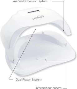 Promed UVL-54 , Allround UV / LED Lamp Voor Nagels, Incl. Infrarood Sensor En Timer. Met High-Definition-LED's, Voorzien Van ' Anti-Heat-Funktion ' / ' Painless Function'' En Dual Power Systeem. -Cosmeticawinkel 1037x1200