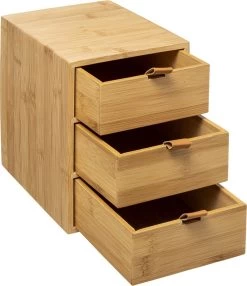 Five® Bamboe Bakjes Met 2 Lades - Hout - Duurzaam - 2 Lades (25 X 14,5 X 20) -Cosmeticawinkel 1038x1200 7