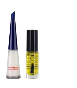 Herome Combi-Pack Exit Damaged Nails & Nagelverharder Extra Sterk (Nail Hardener Extra Strong) - Herstelt Beschadigde Nagels En Zorgt Voor Ijzersterke Nagels - 7ml. & 10ml. -Cosmeticawinkel 1039x1200