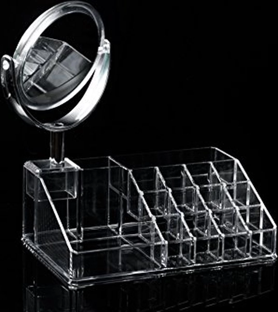 Oxid7® Organizer Voor Cosmetica Acryl - 25,5x22,5x15 Cm - 16 Vakken En Spiegel Met 3x Vergroting 6 Oxid7® Organizer Voor Cosmetica Acryl - 25,5x22,5x15 Cm - 16 Vakken En Spiegel Met 3x Vergroting - Afbeelding 4