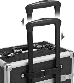XXL PRO Visagie Beauty Case Koffer Trolley - Nagelkoffer Op Wielen Voor Makeup Of Cosmetica - Grote Uitklapbare Opbergsysteem Nagel Styliste Kapster - Zwart -Cosmeticawinkel 1075x1200 5
