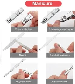 Luxe Manicure En Pedicure Set - Nagelverzorging - Nail Art - 18 Delig - Zwart -Cosmeticawinkel 1077x1200