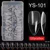 Royala 101 - Almond Half Frosted - Full Cover - Nageltips - Nepnagels - Plaknagels - In Assortimentsbox - 120 Stuks 12 Maten - Voor Gellak Acrylnagellak En PolyGel Nagels - Royala Frosted Tips Line -Cosmeticawinkel 1108x1200