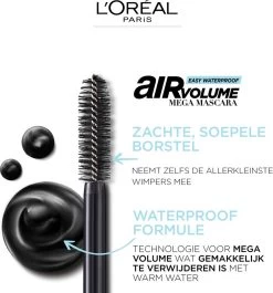 L’Oréal Paris Air Mega Volume Mascara - 01 Black Waterproof - Mega Volume Mascara - 9.4 Ml -Cosmeticawinkel 1117x1200 7