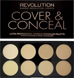 Makeup Revolution Cover & Conceal Cream Palette - Light -Cosmeticawinkel 1131x1200 2