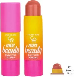 Golden Rose MISS BEAUTY GLOW STICK BLUSHER NO:01 PEACH FLASH Handige Blush Stick Met Een Zachte Kleur