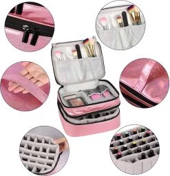 YONO Nagellak Tas - Nagelkoffer Beautycase - Cosmetica Koffer - Manicure Organizer - Roze -Cosmeticawinkel 1160x1200 18