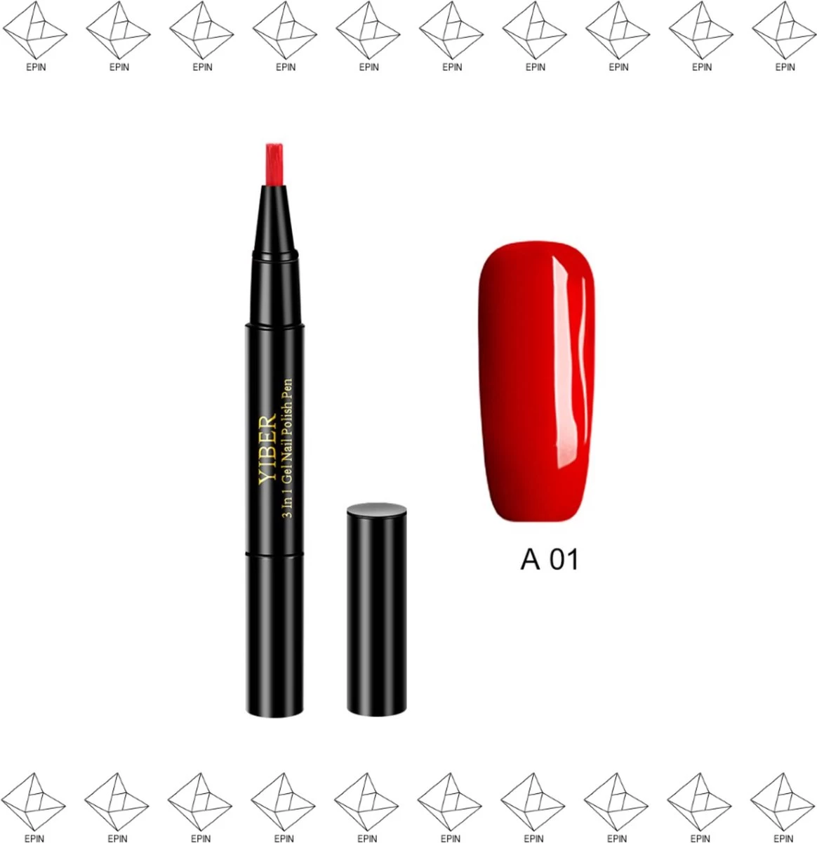 Merkloos EPIN | Nagellak Pen | Gel Nagellak | Makkelijk Mooie Nagels | ROOD 3 Merkloos EPIN | Nagellak Pen | Gel Nagellak | Makkelijk Mooie Nagels | ROOD