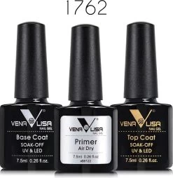 Venalisa - Base Coat, Primer & Top Coat - Gel Nagellak - Led/UV Gellak Set
