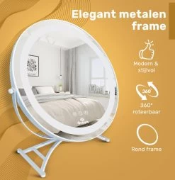 Great's® Make Up Spiegel Met LED Verlichting- ⌀ 40cm - Visagie Spiegel Rond - Extra Close Up Spiegeltje 10x - Wit 11 Great's® Make Up Spiegel Met LED Verlichting- ⌀ 40cm - Visagie Spiegel Rond - Extra Close Up Spiegeltje 10x - Wit -Cosmeticawinkel 1166x1200 6