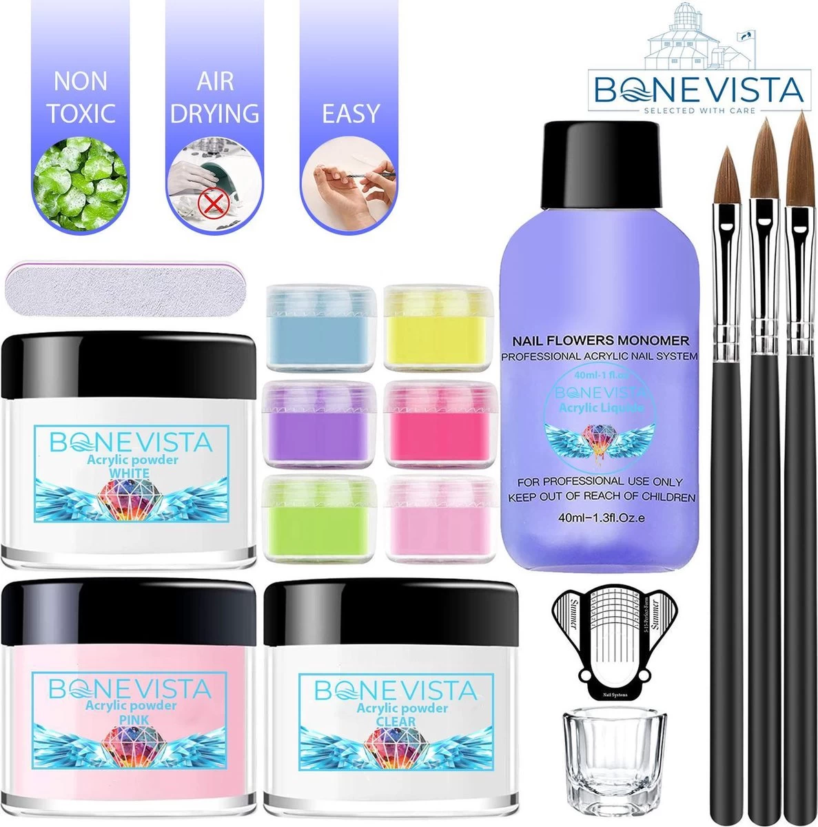 Bone Vista® Acryl Nagels Starterspakket - Wit, Roze & Transparant - Professionele Kunstnagels 3 Bone Vista® Acryl Nagels Starterspakket - Wit, Roze & Transparant - Professionele Kunstnagels