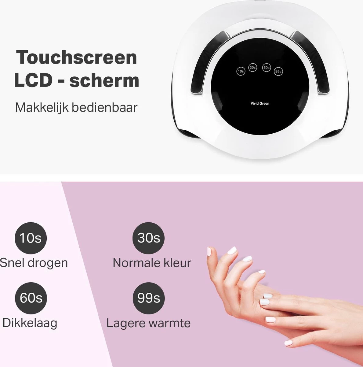 Vivid Green UV Lamp Gelnagels - Led Nagellamp - Gellak Nagel Lamp - Nageldroger - Naggellak Droger - Nagels - 120W 12 Vivid Green UV Lamp Gelnagels - Led Nagellamp - Gellak Nagel Lamp - Nageldroger - Naggellak Droger - Nagels - 120W - Afbeelding 10