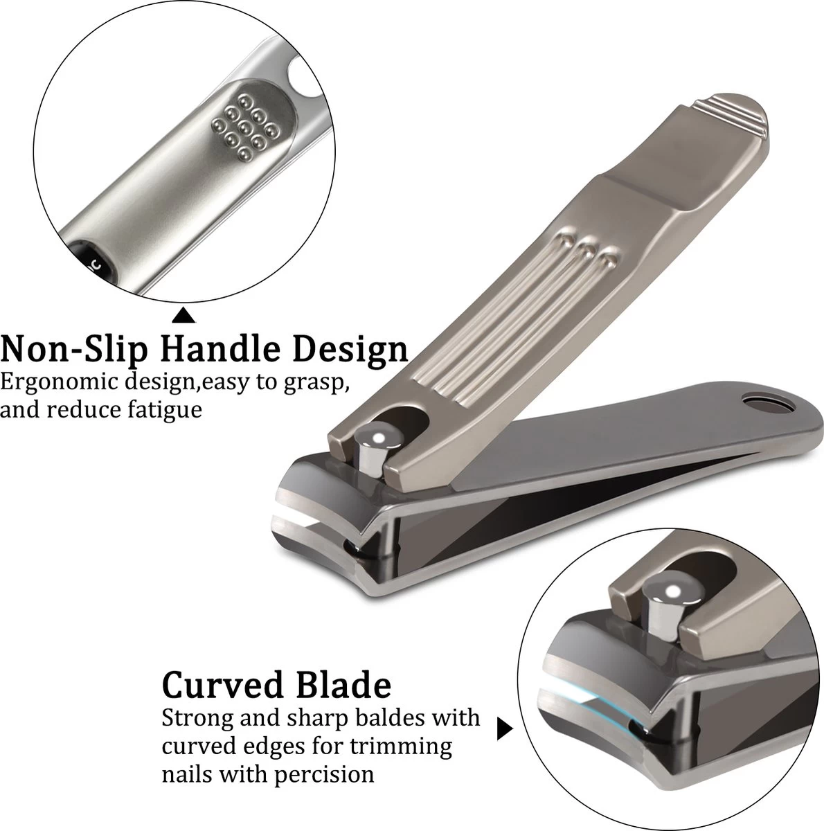 Monroc Nagelknippers Set Met Vijl In Handig Opberg Etui 4 Delig, Manicure, Pedicure Set 4 Monroc Nagelknippers Set Met Vijl In Handig Opberg Etui 4 Delig, Manicure, Pedicure Set - Afbeelding 2