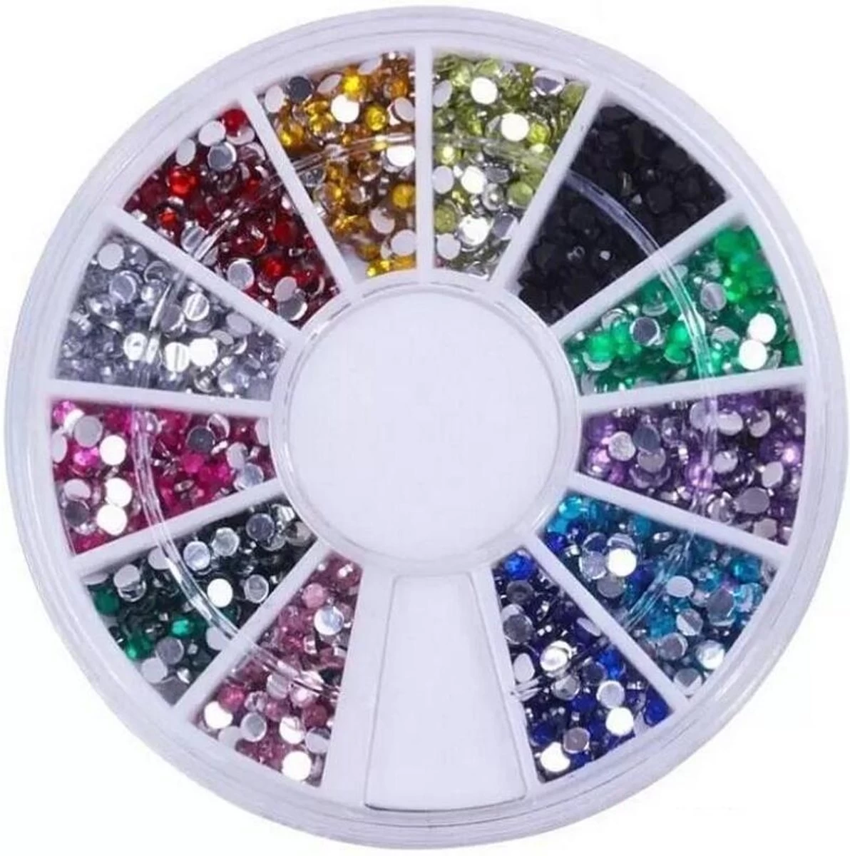 Nail Art Voordeel Set Rhinestones Zilver + Diverse Kleuren - 1200 Stuks - Strass Nagel Steentjes / Nagel Diamantjes / Nail Art 4 Nail Art Voordeel Set Rhinestones Zilver + Diverse Kleuren - 1200 Stuks - Strass Nagel Steentjes / Nagel Diamantjes / Nail Art - Afbeelding 2