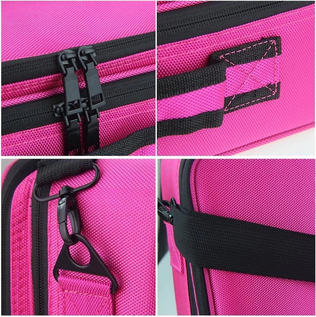 Cosmetica Koffer - Make-up Koffer Met Verstelbare Vakken - Visagie En Nagelstyliste Beauty Koffer - 35x25x11CM - Roze 14 Cosmetica Koffer - Make-up Koffer Met Verstelbare Vakken - Visagie En Nagelstyliste Beauty Koffer - 35x25x11CM - Roze - Afbeelding 12