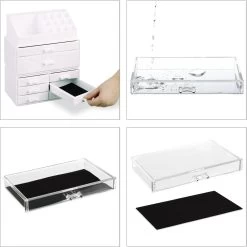 Relaxdays Make-up Organizer - Tweedelig - Cosmetica Opbergdoos - Transparant -Cosmeticawinkel 1198x1200 53