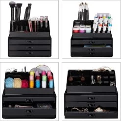 Relaxdays Make-up Organizer - Sieradendoosje - Cosmetica - Zwart -Cosmeticawinkel 1198x1200 54