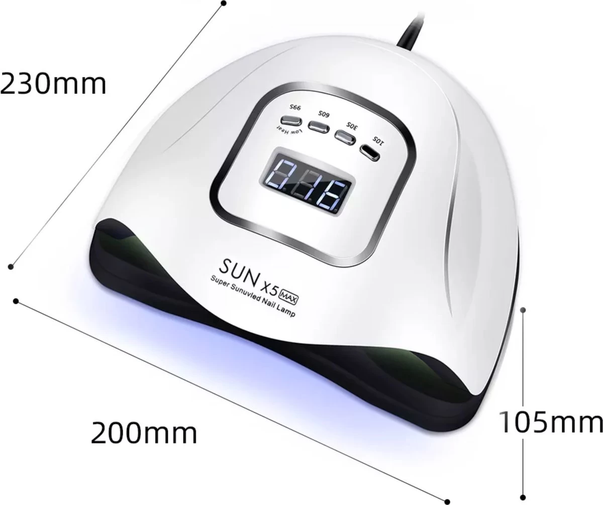 Merkloos Daniqqi - 80 Watt UV LED Lamp Nagels - 45 Leds Nagellamp - Wit 11 Merkloos Daniqqi - 80 Watt UV LED Lamp Nagels - 45 Leds Nagellamp - Wit - Afbeelding 9