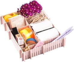 Merkloos Waal Kunststof Ladeverdeler - Lade Organizer - Set Van 6 Stuks - Voor Kleding/Keuken/Bureau/Make-Up - Op Maat Te Knippen - Roze -Cosmeticawinkel 1200x1006 2