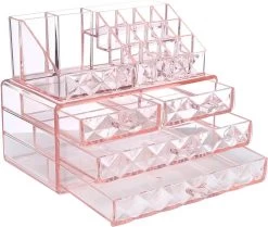 A&K 2in1 Make-up Organizer - 4 Lades Cosmetica Opbergdoos - Kaptafel - Roze -Cosmeticawinkel 1200x1017 2