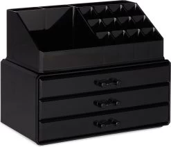 Relaxdays Make-up Organizer - Sieradendoosje - Cosmetica - Zwart -Cosmeticawinkel 1200x1029 2