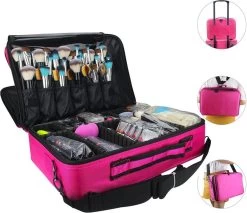 Cosmetica Koffer - Make-up Koffer Met Verstelbare Vakken - Visagie En Nagelstyliste Beauty Koffer - 37x27x13CM - Roze -Cosmeticawinkel 1200x1034 4