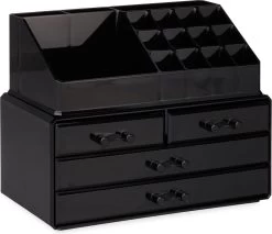A&K 2in1 Make-up Organizer - 4 Lades Cosmetica Opbergdoos - Kaptafel - Zwart 17 A&K 2in1 Make-up Organizer - 4 Lades Cosmetica Opbergdoos - Kaptafel - Zwart -Cosmeticawinkel 1200x1035 1