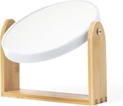 Merkloos Make-up Spiegel - Tafelspiegel - Op Standaard - Rond - Compact - Dames - Bamboe - Beige -Cosmeticawinkel 1200x1038 3