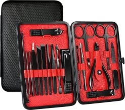 ⭐ATV PERFECTUM Luxe 18-delige - Manicure Set - Zwart Manicureset - Manicure Setje Pedicureset - Nagelschaartje - Nagelknipper – Nagelknipper Set - Manicureset - Manicuresetje