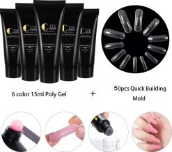Royala - Professionele Poly Gel Starter Kit POG3. – 6 Kleuren Polygel + 6 Kleuren UV Gel - 12 Kleuren Polygel Pakket - Incl. 36 W UV Nageldroger - Poly Acryl Nagels - Nail Art - Gel Lak -Cosmeticawinkel 1200x1060