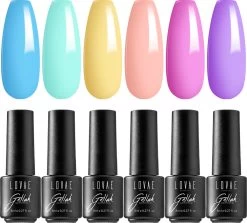 Lovae Cosmetics Gellak - 6-delige Set - Gel Nagellak - Pastel Summer - Gellac - 8ML