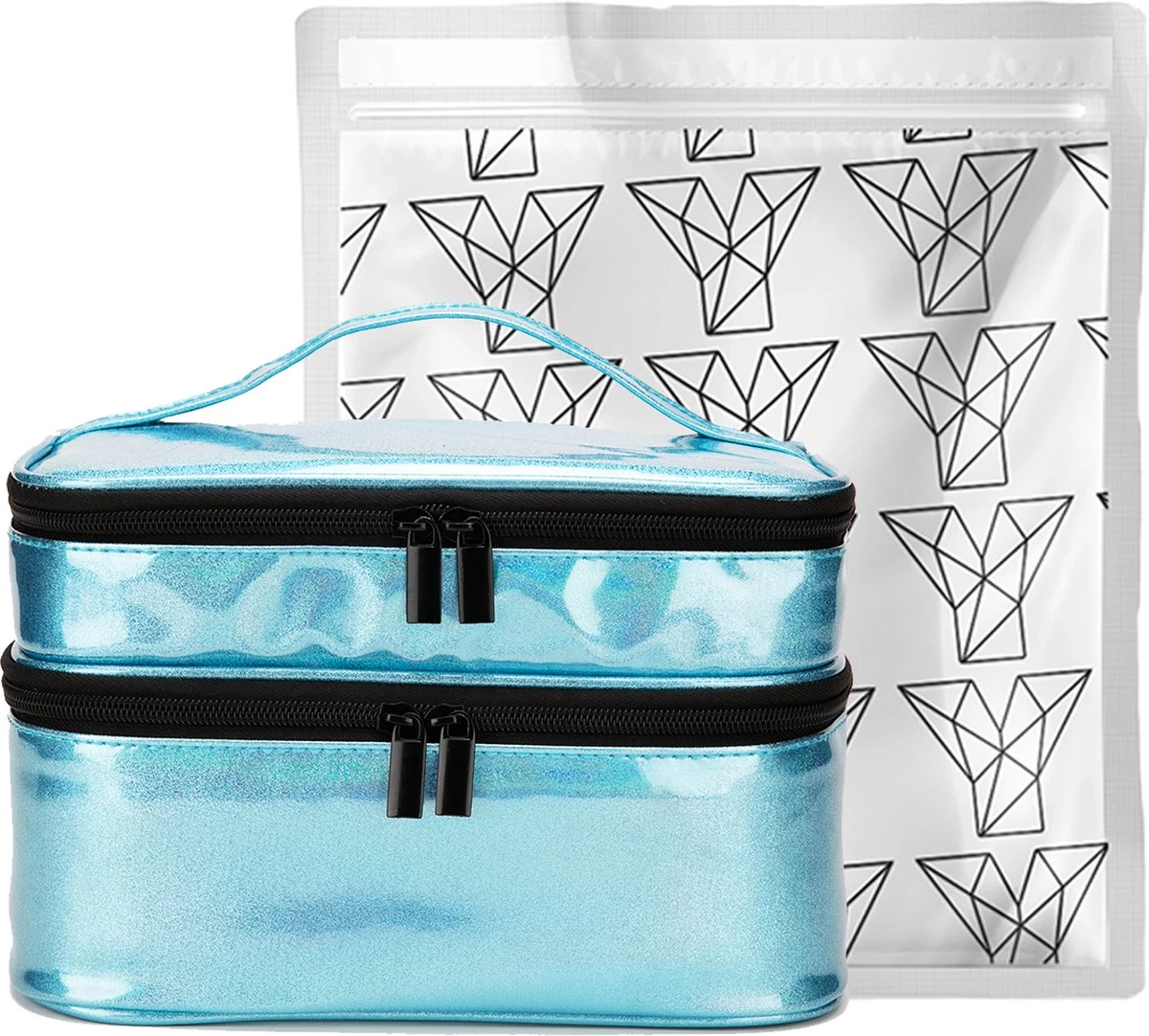 YONO Nagellak Tas - Nagelkoffer Beautycase - Cosmetica Koffer - Manicure Organizer - Blauw 7 YONO Nagellak Tas - Nagelkoffer Beautycase - Cosmetica Koffer - Manicure Organizer - Blauw - Afbeelding 5