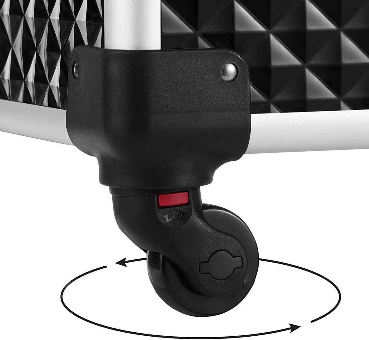 Cosmetische Koffer, Trolley, Make-up Case Met Handvat, 4 Universele Wielen, 4 Uitschuifbare Dienbladen, Make-up Tas, Voor Reizen, Zwart 8 Cosmetische Koffer, Trolley, Make-up Case Met Handvat, 4 Universele Wielen, 4 Uitschuifbare Dienbladen, Make-up Tas, Voor Reizen, Zwart - Afbeelding 6