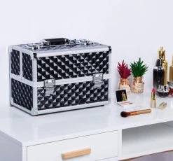 Make-upkoffer, Kapperskoffer, Cosmeticakoffer, Lege Nagelkoffer, Multikoffer, Afsluitbaar Voor Nageldesign/massageolie/fotoapparatuur, 34,7 X 22,2 X 25 Cm HMTM-YAHEE-411176 -Cosmeticawinkel 1200x1116 10