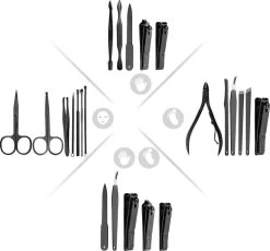 ⭐ATV PERFECTUM Luxe 18-delige - Manicure Set - Zwart Manicureset - Manicure Setje Pedicureset - Nagelschaartje - Nagelknipper – Nagelknipper Set - Manicureset - Manicuresetje -Cosmeticawinkel 1200x1118