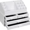 Nancy's Cutler Make-Up Organizer - Make-Up Opslag - 4 Lades - Open Vakken - Wit - Acryl - 24 X 13.5 X 18.5 Cm -Cosmeticawinkel 1200x1126 8
