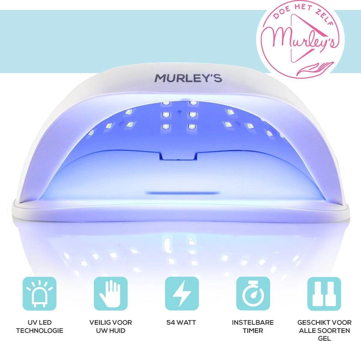 Murley’s Pro Dual Nagellamp Gellak Nageldroger - UV LED Nagel Lamp - 54 Watt - 36 LED’s 6 Murley’s Pro Dual Nagellamp Gellak Nageldroger - UV LED Nagel Lamp - 54 Watt - 36 LED’s - Afbeelding 4