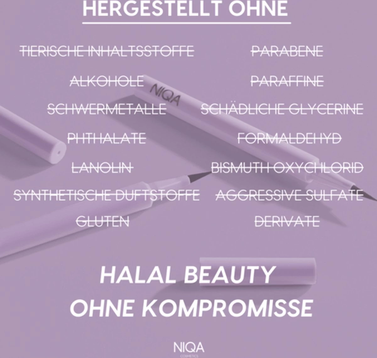 NIQA - Liquid Eyeliner Nightfall - Cat Eye Look - Vegan & Halal 8 NIQA - Liquid Eyeliner Nightfall - Cat Eye Look - Vegan & Halal - Afbeelding 6