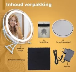 Great's® Make Up Spiegel Met LED Verlichting- ⌀ 40cm - Visagie Spiegel Rond - Extra Close Up Spiegeltje 10x - Wit 15 Great's® Make Up Spiegel Met LED Verlichting- ⌀ 40cm - Visagie Spiegel Rond - Extra Close Up Spiegeltje 10x - Wit -Cosmeticawinkel 1200x1143 7