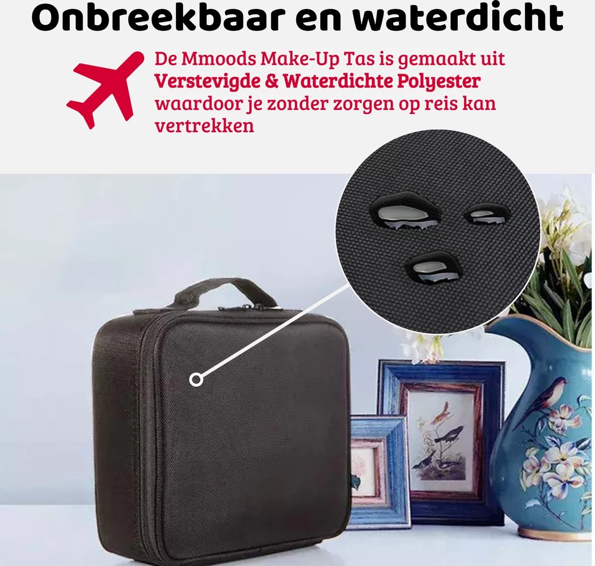 Mmoods Make-up Koffer – Make Up Tas Reizen – Makeup Organizer Verstelbaar -Beautycase Waterdicht – Make-up Tasje Voor Onderweg – Toilettas Voor Cosmetica Zwart 4 Mmoods Make-up Koffer – Make Up Tas Reizen – Makeup Organizer Verstelbaar -Beautycase Waterdicht – Make-up Tasje Voor Onderweg – Toilettas Voor Cosmetica Zwart - Afbeelding 2