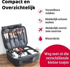 Mmoods Make-up Koffer – Make Up Tas Reizen – Makeup Organizer Verstelbaar -Beautycase Waterdicht – Make-up Tasje Voor Onderweg – Toilettas Voor Cosmetica Zwart 17 Mmoods Make-up Koffer – Make Up Tas Reizen – Makeup Organizer Verstelbaar -Beautycase Waterdicht – Make-up Tasje Voor Onderweg – Toilettas Voor Cosmetica Zwart -Cosmeticawinkel 1200x1150 15