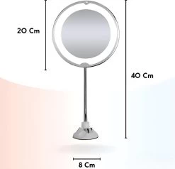 Make-Up Spiegel - 7X Vergroting - LED Licht - Make Up Spiegel Met Verlichting - Vergrootspiegel Met Zuignap - Exclusief Baterijen(Niet Ingegrepen 3AAA)3AAA -Cosmeticawinkel 1200x1157 3