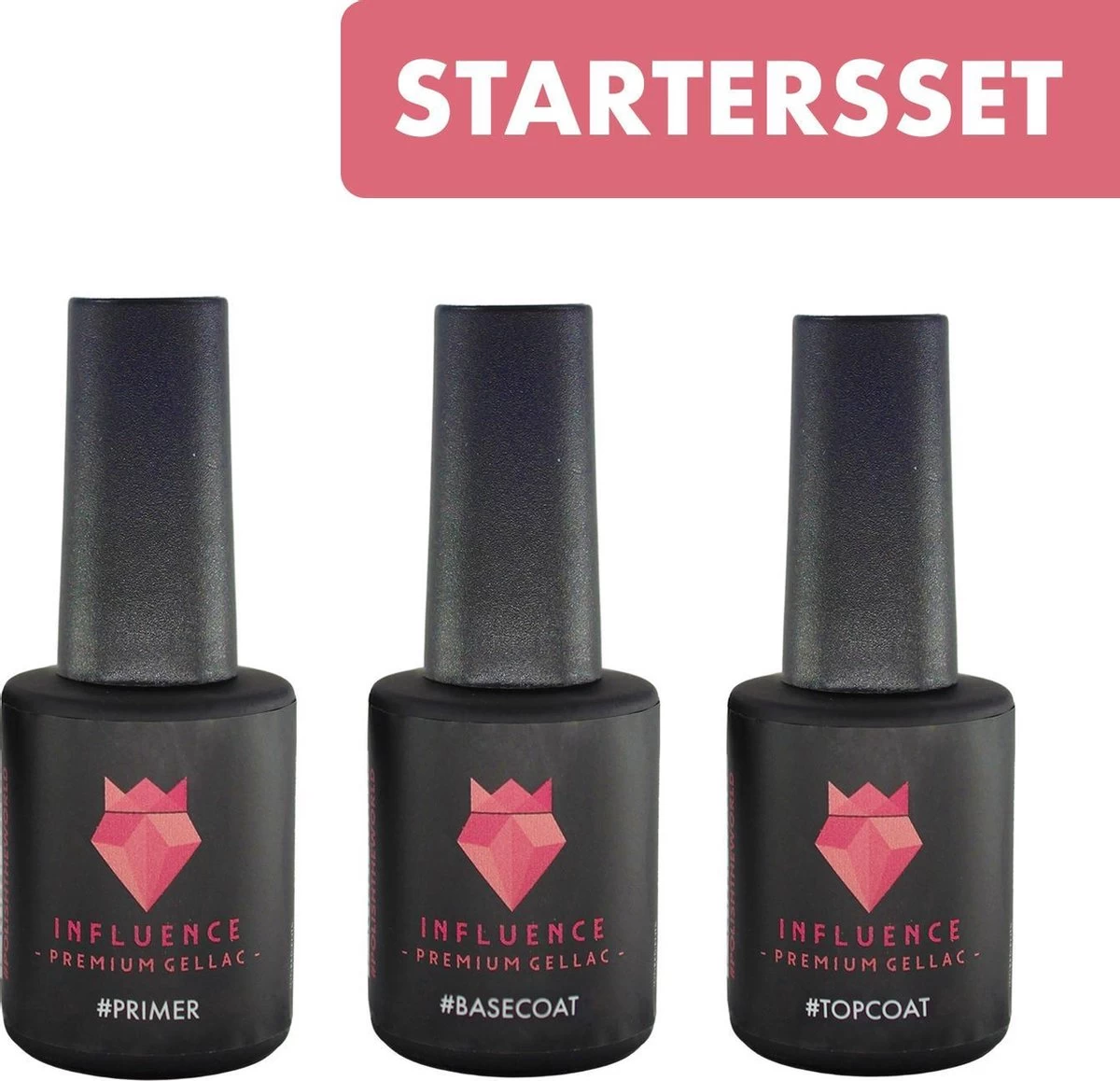 Merkloos Influence Premium Gellac Startersset #ESSENTIALSERIE - Primer - Basecoat - Topcoat 3 Merkloos Influence Premium Gellac Startersset #ESSENTIALSERIE - Primer - Basecoat - Topcoat