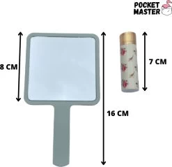 PocketMaster® Make-Up Spiegel / Handspiegel Met Handvat - Licht Groen - Klein - Compact - Handzaam - 8,0 X 8,0 Cm Spiegeloppervlak -Cosmeticawinkel 1200x1160 9