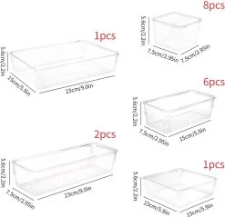 Aokyom Make-uporganizer, 18 Stuks, Kunststof Opbergdozen Voor Kantoor, Lades, Organizer, Lade-organizer, Doorzichtige Lade-inzet Voor Bureau, Keuken, Badkamer -Cosmeticawinkel 1200x1163 5